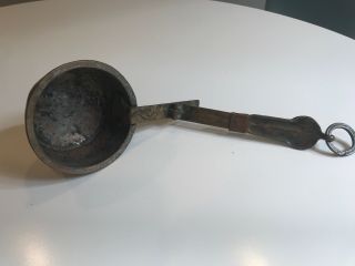 Vintage Antique Primitive Hand Hammered Copper Foldable Ladle Spoon Kitchen 11”