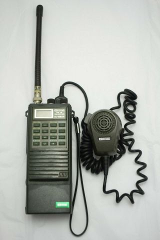 Vintage Icom Vhf Fm Transceiver Ic - 02at Ham Radio Handheld With Mic & Antenna
