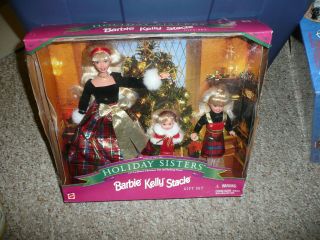1998 Barbie Doll Holiday Sisters Gift Set With Barbie Kelly & Stacie 19809