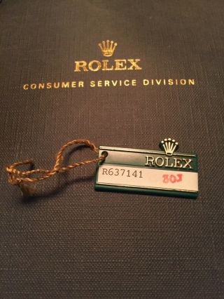 Rare Vintage Big Crown Rolex Oyster Green Hang Tag From 1970 - 1980 Era - R637141