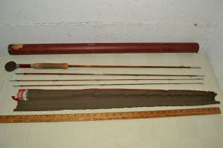 Vintage South Bend Bamboo Fly Rod - Model 346 - 8 1/2 " - 4 Piece With Case/tube