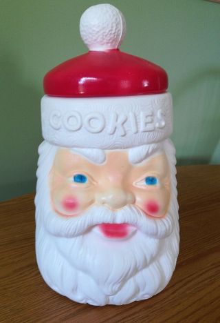 Vintage 1973 Empire Plastic Blow Mold Santa Claus Christmas Cookie Jar