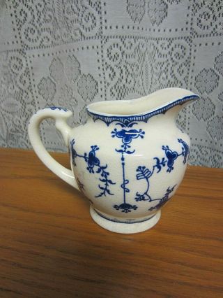 Vintage Small Delft Blue White Floral Creamer Pitcher By Maruta Japan