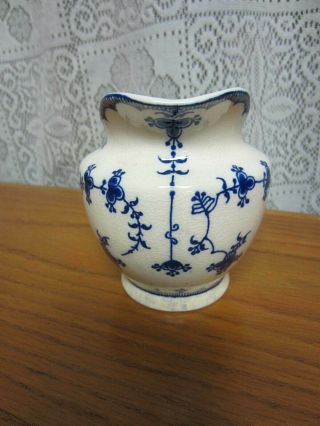 Vintage Small Delft Blue White Floral Creamer Pitcher By Maruta Japan 2