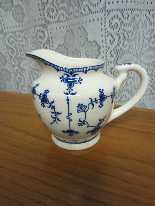 Vintage Small Delft Blue White Floral Creamer Pitcher By Maruta Japan 3