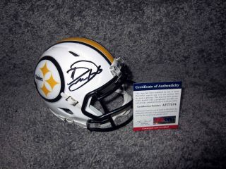 David Decastro Pittsburgh Steelers Signed Custom Speed 1/1 Mini Helmet W/psa