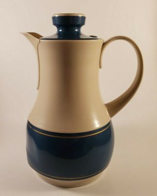 Vintage Thermos Ingried West Germany 570 Coffee Carafe Pitcher Cream And Teal