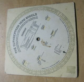 Vintage The Cuthbertson Verb Wheel French 1933 D.  C.  Heath & Company