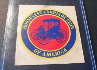 Vintage Water Decal Horseless Carriage Club Of America