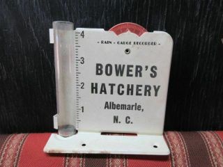Bowers Hatchery Vintage Rain Gauge - Albemarle,  Nc - Stanly County