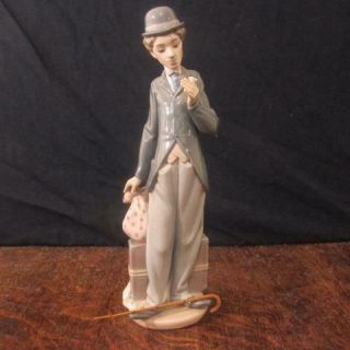 Vintage Lladro Porcelain Charlie Chaplin The Tramp Figure With Cane
