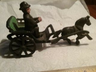 Vintage Cast Iron Horse And Buggy - - Collectible - - L@@k