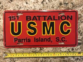 Usmc United States Marine Corps Paris Island South Carolina Front License Plate