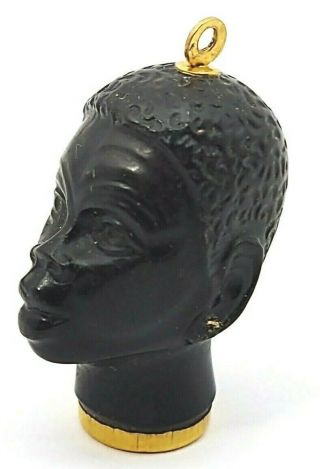 Vintage 18k Gold Blackamoor Head Charm Pendant