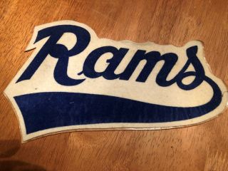 Vintage Los Angeles Rams Felt Patch 10 Inch Rare