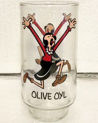 Olive Oyl Collector Glass Coca - Cola King Features 1975 Kollect - A - Set 16 Oz Vtg