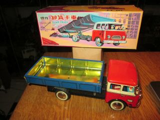 Vintage Friction Tin Toy Dump Truck Mf 099 China 60 