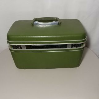 Samsonite Silhouette Green Train Case Hard Shell Carry On Vintage W / Tray