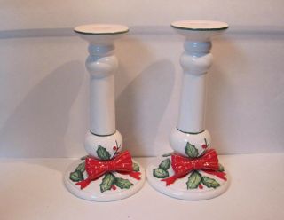 Vintage Holiday Candlestick Set By The Haldon Group Made In Japan 8 1/2 " Tall