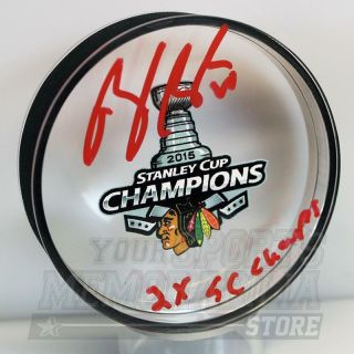 Brandon Saad Chicago Blackhawks Signed Autographed 2015 Stanley Cup Acrylic Puck