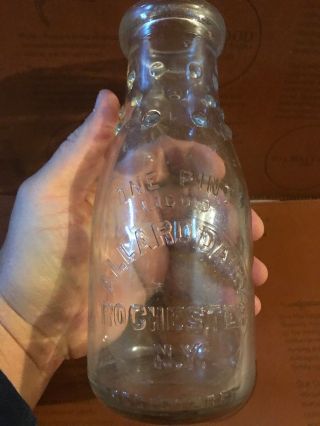Vintage Milk Bottle 1/2 Pint Allard Dairy Rochester Ny.