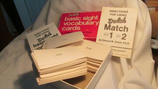 Basic Sight Vocabulary Words Cards Flash Card Set Vintage Garrard Pub Vntge 1978