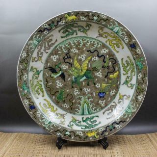 Vivid Chinese Qing Dynasty Famille Rose Porcelain Flowers Plants Plate