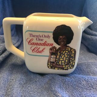 Vintage Canadian Club Pitcher With Black African American Woman With Afro Hair