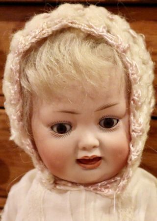 Antique 12 " German Bisque Kley Hahn 161 Character Baby Doll W/ Perfect Bisque