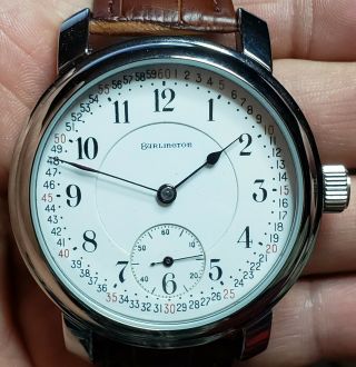 Vintage 16s Illinois Burlington 21j Pocket To Wrist Watch Montgomery Dial