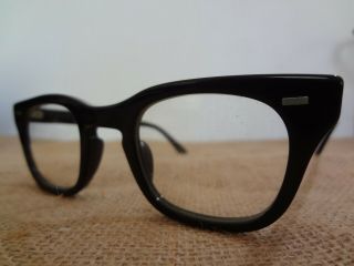 Vintage Bausch & Lomb 4 1/2 - 5 3/4 Black Plastic Horn Rim Eyeglasses 46 - 24 2