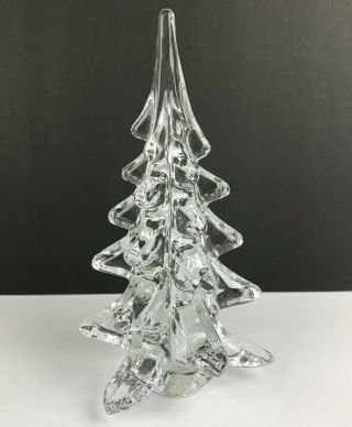 Vintage Clear Glass Christmas Tree Holiday Heavy 6 - 1/2 " Taiwan