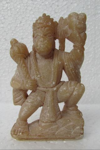 Vintage Old Hand Carved Stone Hindu God Hanuman Statue
