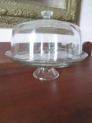 Vintage Pedestal Cake Stand Dome Or Punch Bowl