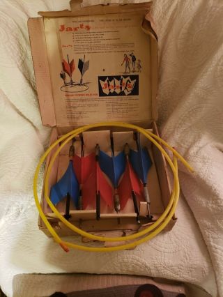 Jarts Missile Game Outdoor Complete With Parts & Box Lawn Dart Antique Toy
