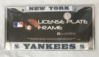 York Yankees Mlb Chrome Car Truck License Plate Tag Frame