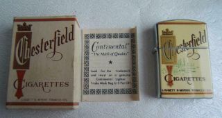 Vintage Continental Chesterfield Cigarette Lighter