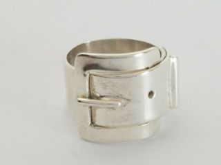 Vintage Hob Sterling Silver Buckle Ring Size 6 - 8.  1g Mexico.  925