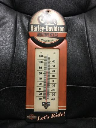 Harley Davidson Thermometer - Vintage Style 52fs 5 - 1/2” Wide X 15 - 1/2 Tall