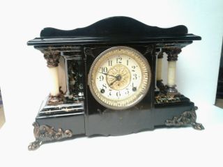 Antique Rare Seth Thomas Shasta Black Mantle Mantel Clock Early 1900 3