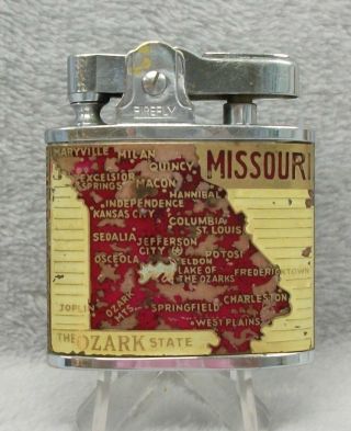 Vintage State Of Missouri Colorful Flat Advertising Lighter Lqqk