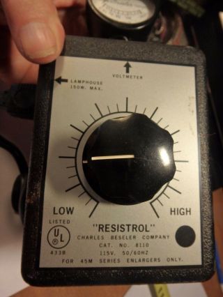 Vintage Beseler Resistol Model 8110 W/ Voltmeter 0 - 110