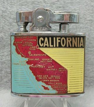 Vintage State Of California Colorful Flat Advertising Lighter Lqqk