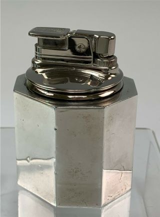 Vintage Cartier Sterling Silver Table Lighter W/ Evans Gas Lighter