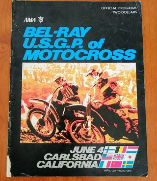 Carlsbad Usgp Program 1978 Vintage Evo Motocross Husqvarna Yamaha Maico Suzuki