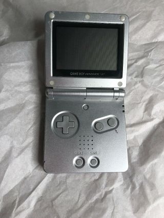 Nintendo Game Boy Advance Sp Launch Edition Silver Handheld System Vintage Retro