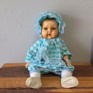 Vintage 14 " Ideal Betsy Wetsy Baby Doll Caracul Wig Glass Eyes Eyelashes 1950 