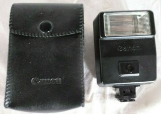 Vintage Canon 155a Speedlite Shoe Mounted Flash With Case - Great Shape