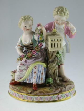 Antique 19th Century Meissen Porcelain Figure Group Circa 1860
