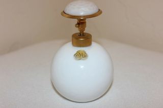 Vintage Holmspray Perfume Bottle W/pump,  Milk Glass,  4 - 1/4 ",  Austria